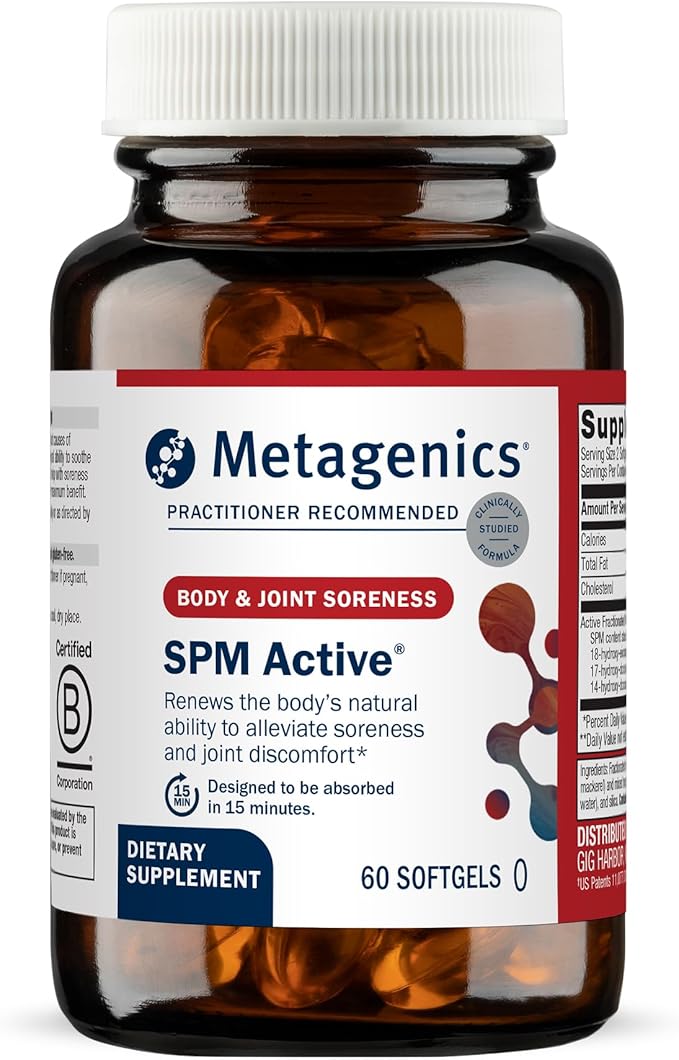 Metagenics SPM Active - Specialized Pro-Resolving Mediators from Marine Oils - Supports Normal Inflammatory Response Tissue Health Joint Comfort Immune Health - Non-GMO &amp Gluten-Free - 60 Softg