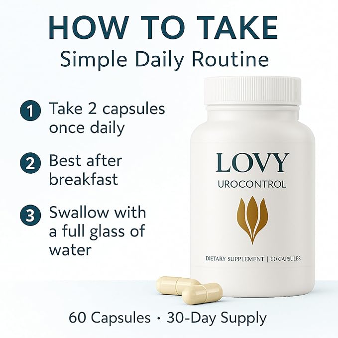 Lovy Urocontrol Capsules Bladder Health Supplement Maximum Strength Formula with Magnesium Cranberry Pumpkin Seed Red Clover Sea Buckthorn Fruit Powder Non-GMO Gluten Free 60 Capsules (1)
