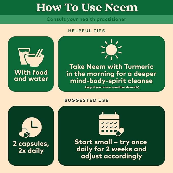 ORGANIC INDIA Neem Leaf Capsules - Herbal Supplement Supports Skin &amp Immune Health Vegan Gluten Free USDA Certified Organic - 90 Count