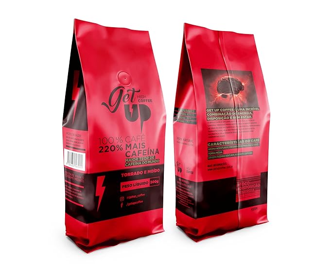 Get Up Coffee - Premium Roast Ground Coffee Bold &amp Smooth Flavor High Caffeine Medium Dark Roast Designed to Boost Performance 1.1 lb Bag (500g)