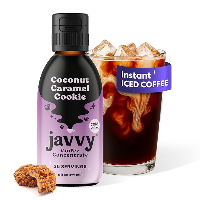 Coffee Concentrate - Limited Release Flavors - Cold Brew Coffee Perfect for Hot or Iced Instant Coffees Hot Drinks Cold Brew Concentrate 35 Servings - Coconut Caramel Cookie