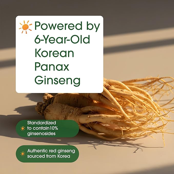 NatureBell Panax Korean Red Ginseng - 240 Softgels - 2250mg High Strength Herbal Vitality Support* - Standardized 10% Ginsenosides from Six-Year-Old Ginseng Root - Energy &amp Immune Support*