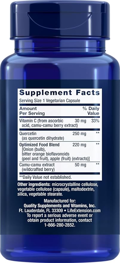 Life Extension Optimized Quercetin Capsules 60 Vegetarian Capsules (Pack of 3)