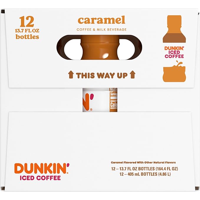 Dunkin' Iced Coffee Caramel Bottles 13.7 fl oz 12 Pack