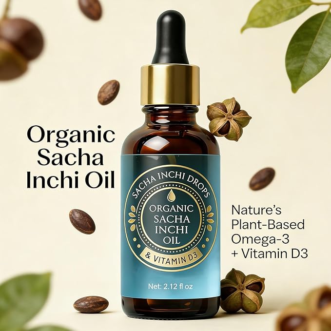 Sacha Inchi Oil Organic Sacha Inchi Drops Cold-Pressed Specific for Menopausal Joint Dryness (3Bottle)