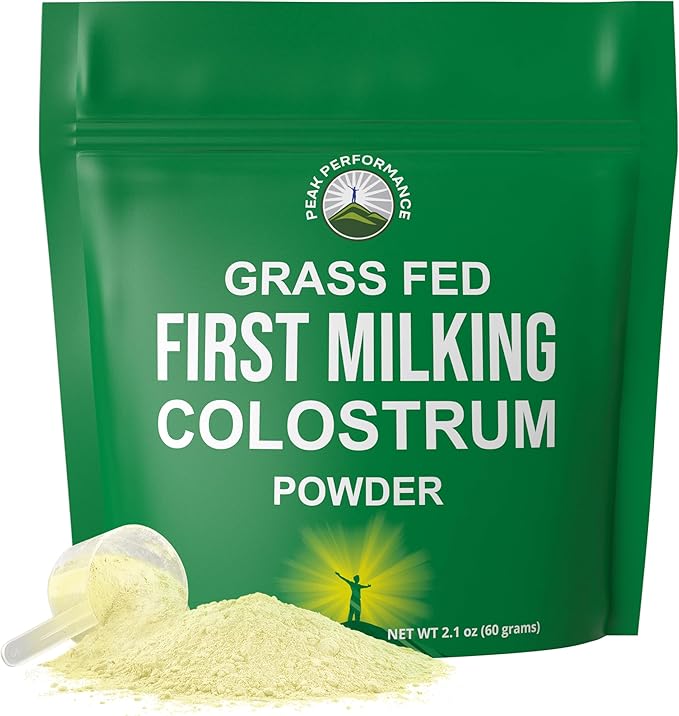 First Milking Colostrum Powder from Grass Fed USA Cows Milked Within 6 Hours of Giving Birth to Get the Most Bioactive Nutrients. High Immunoglobulin Non-GMO Bovine Colostrum Supplement for Humans