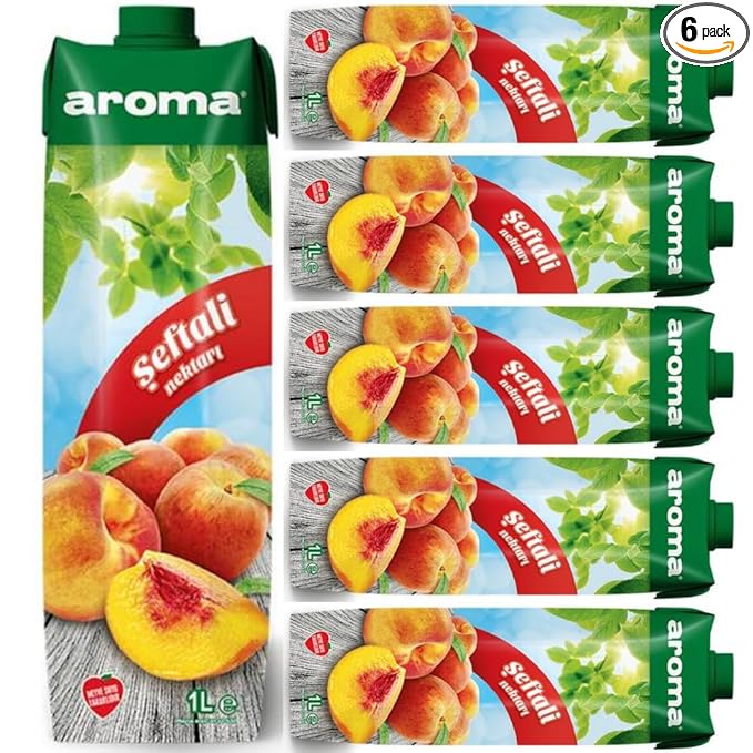 Aroma Peach Nectar Fruit Juice 1000 Mililiter x 6 Boxes