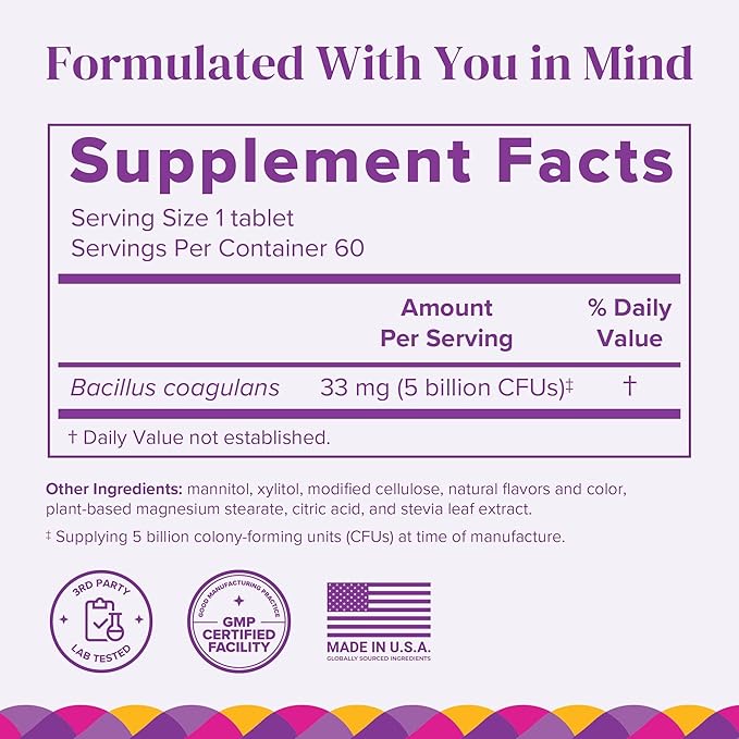 Barimelts Probiotic 5 Billion CFU - 60 Fast-Dissolving Tablets (2-Month Supply) - Sugar-Free Probiotics for Women Support Gut Health After Bariatric Surgery Natural Cherry Flavor