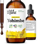Wild &amp Organic Yohimbe Supplements for Men &amp Women - 5 mg Yohimbine Liquid Extract Drops - Pausinystalia Yohimbe Bark Tincture - Vegan Alcohol-Free - 2 fl oz