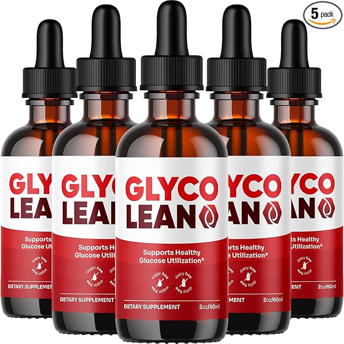 (5 Pack) Glyco Lean Drops - Official GlycoLean Advanced Liquid Supplement Drop Premium Formula - Maximum Strength All Natural Vitamins Support for Overall Health &amp Wellness 5 Bottles for 5 Month