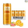 GYM WEED Athletic Focus Drink with KSM-66 Ashwagandha Lion's Mane Mushroom L-Theanine 200mg Green Tea Caffeine with Natural Sweeteners Orange Guava Flavor 12 Pack