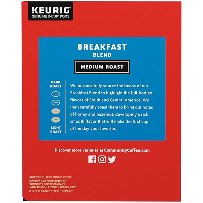 Community Coffee Breakfast Blend Medium Roast Single-Serve Keurig K-Cup Pods 48 Count (Pack of 4)