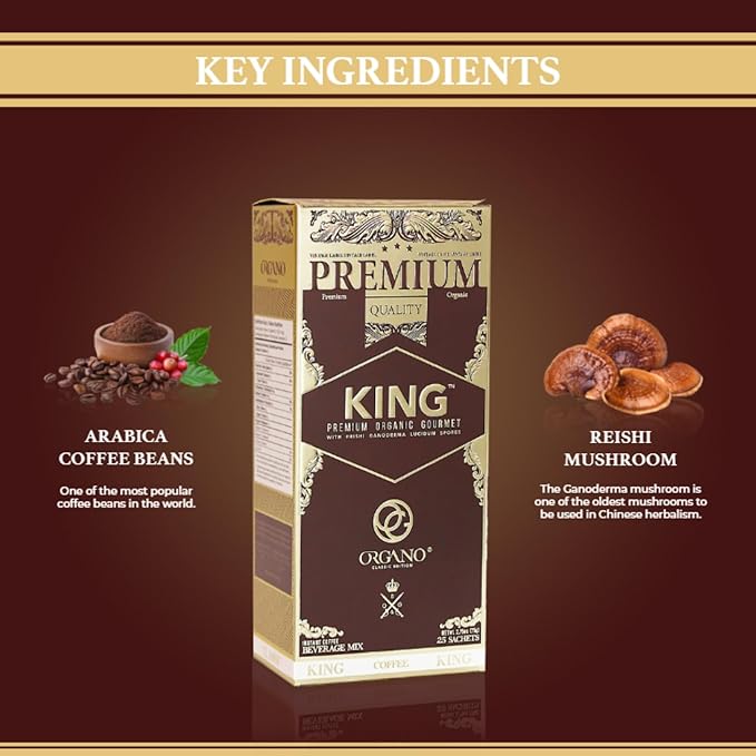 ORGANO 2 Boxes King of Coffee 100% Certified Ganoderma Lucidum (50 Sachets)