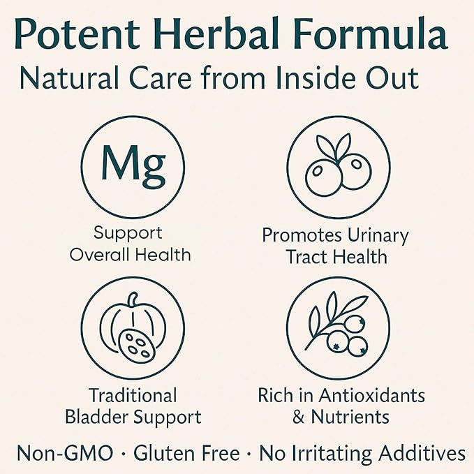 Lovy Urocontrol Capsules Bladder Health Supplement Maximum Strength Formula with Magnesium Cranberry Pumpkin Seed Red Clover Sea Buckthorn Fruit Powder Non-GMO Gluten Free 60 Capsules (1)