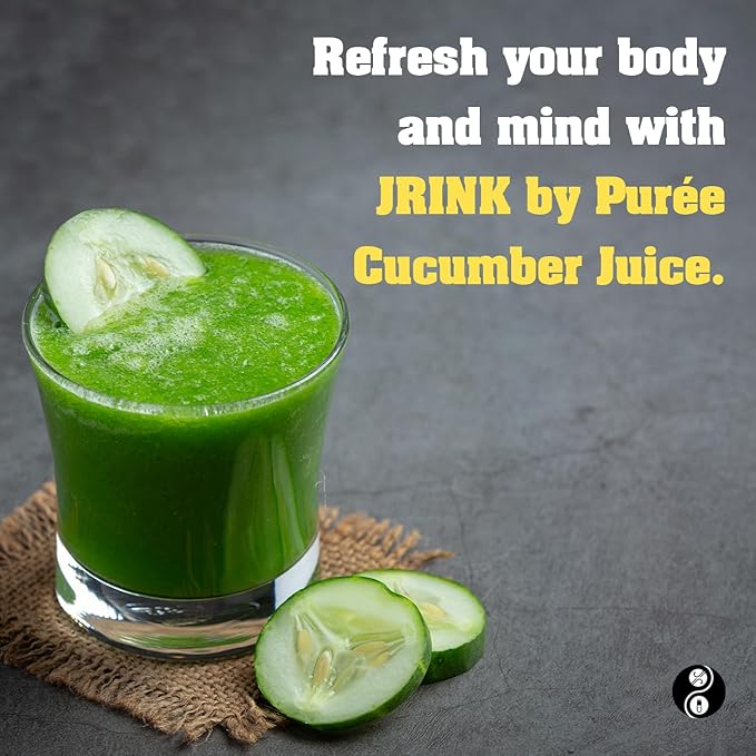 JRINK by Purée Organic Cucumber Juice Cold Pressed Detox Drink Healthy Cleanse with No Preservatives Fresh Raw Juice in HDPE Bottles Organic Fruit and Vegetable Cleanse Beverage 16oz Pack of 12