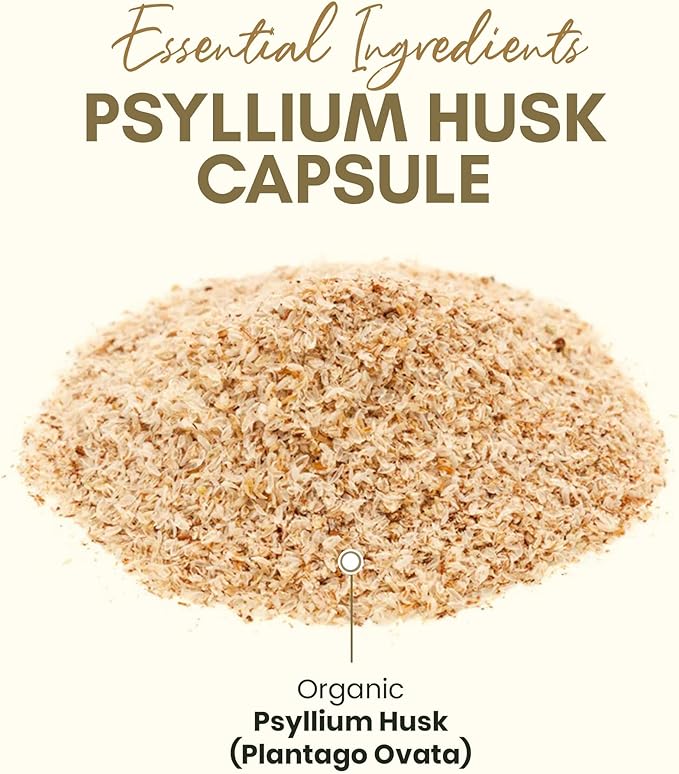 Organic Psyllium Husk Capsules 750 mg Natural Fiber Supplement for Gut Health* - Alternative to Psyllium Husk Powder Zealthy Life 250 Capsules