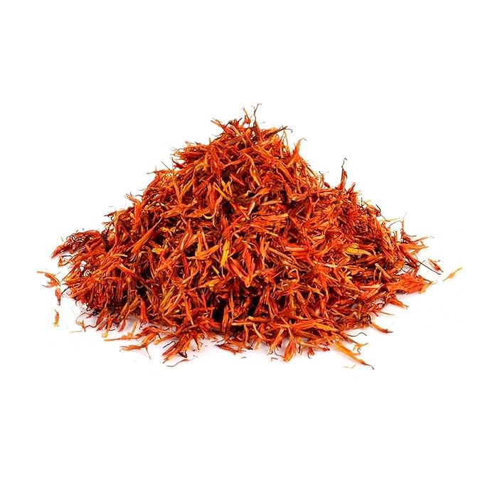 Pure &amp Natural Safflower Petals Loose Carthamus Tinctorius Dry Dried Fresh Herbal Herb Herbs Soaked Tea Cooking Seasoning Spice Spices No Preservatives Halal (17.64 oz / 500 gm) عصفر
