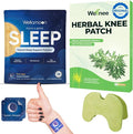 Wellnee &amp Wellamoon Wellness Pack: Herbal Knee Comfort Patches (10 Count) &amp Natural Sleep Support Patches (28 Count) – Joint &amp Muscle Comfort with Plant-Based Sleep Aid