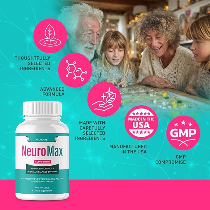(2 Pack) Neuromax Capsules – Advanced NeuroMax Brain and Memory Male Neuro Max Supplement Formula Boost Brain Cognitive Support Performance Active Memory for Men and Women 120 Capsules for 2 Months