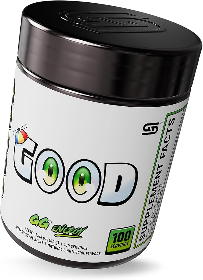 Gamer Supps GG Energy - Good by SMii7Y (100 Servings) - Keto Friendly Gaming Energy and Nootropic Blend Sugar Free + Organic Caffeine + Vitamins + Immune Support Powder Drink