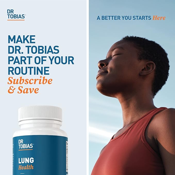 Dr. Tobias Lung Health - Lung Support Supplement with Vitamin C Butterbur Quercetin &amp Bromelain | Lung Cleanse &amp Detox Formula for Bronchial &amp Respiratory System Non-GMO (120 Capsules 1