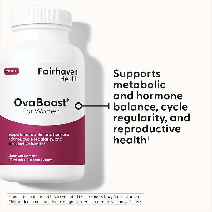 Fairhaven Health Ovaboost Fertility Supplements for Women | Conception for Her Support Ovulation &amp Egg Quality with Myo-Inositol &amp Folate | Prenatal Vitamin Natural Fertility Support | 120 Cap
