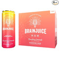 Brainjuice Brain Health Support Drink for Energy &amp Focus Vitamin C B5 B6 &amp B12 L Theanine Alpha GPC &amp Natural Caffeine From Green Tea Vegan Gluten Free Strawberry Lemonade 12 Oz C