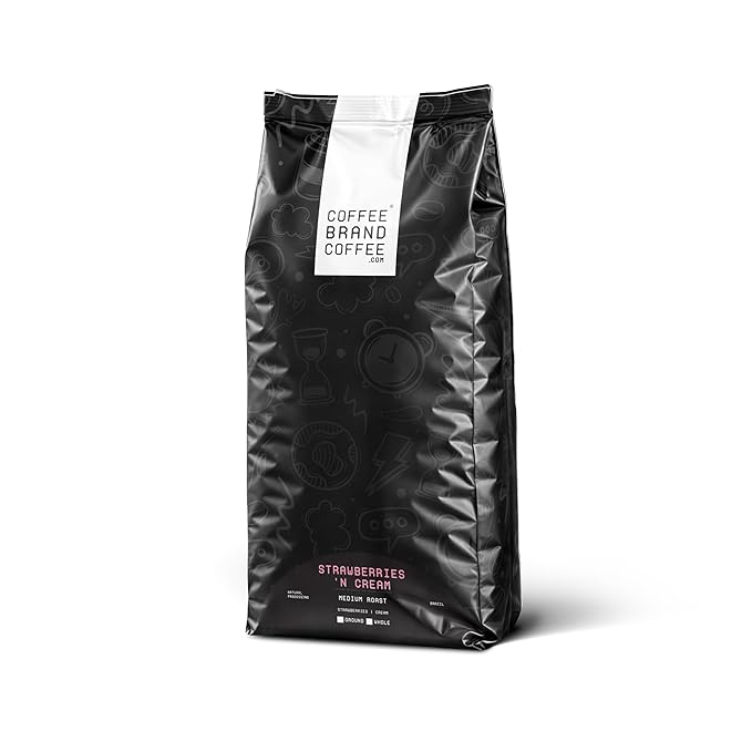 Strawberries 'N Cream Whole Bean Flavored Coffee Brand Coffee | Sweet Smooth And Velvety Texture for A Deliciously Unique Coffee Experience | 5lb