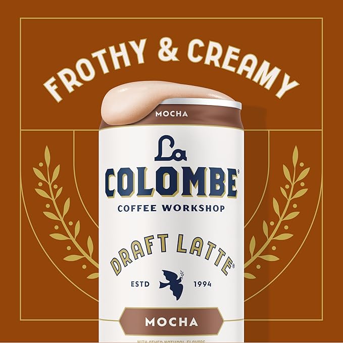 La Colombe Coffee Mocha Draft Latte 11 fl oz Cans (Pack of 12) Coffeehouse Quality Cold Brew Specialty Grade Coffee Beans Ready-to-Drink On-the-Go