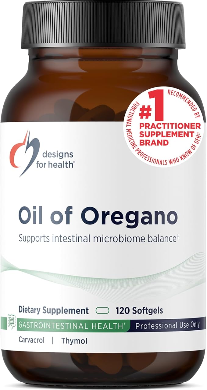Designs for Health Oil of Oregano Softgels - Oregano Oil Supplement with Highly Concentrated Carvacrol - Supports Intestinal Cleansing - Small Pills (120 Softgels)