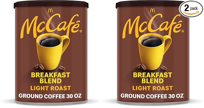McCafe Breakfast BlendLight Roast Ground Coffee30 oz Canister(Pack of 2)