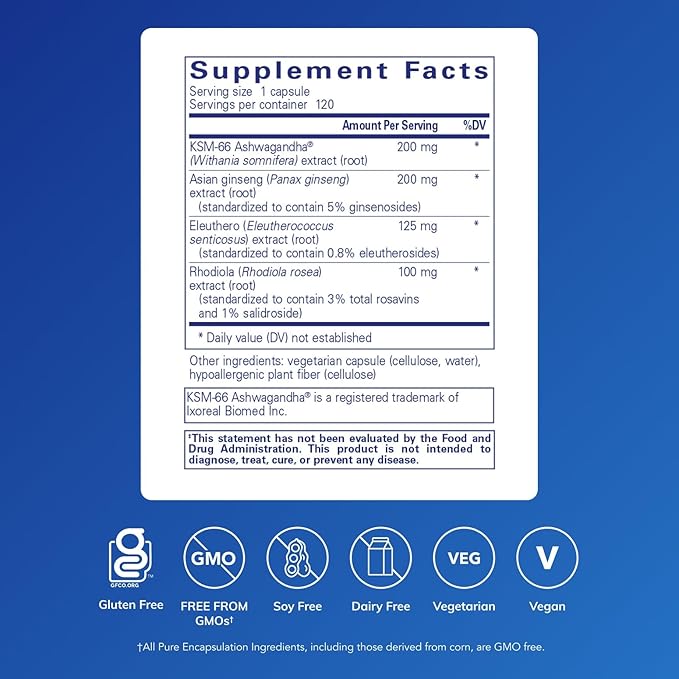 Pure Encapsulations Energy Xtra | Adaptogen Formula for Stamina* | 120 Capsules