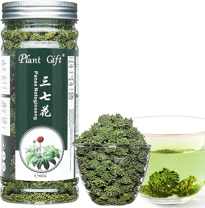 Panax Notoginseng Flower Sanchi Ginseng Flower Loose Leaf Tienchi Notoginseng Tea Sanqi Chinese Herbal Tea Tienchi Ginseng 60G/2.12oz