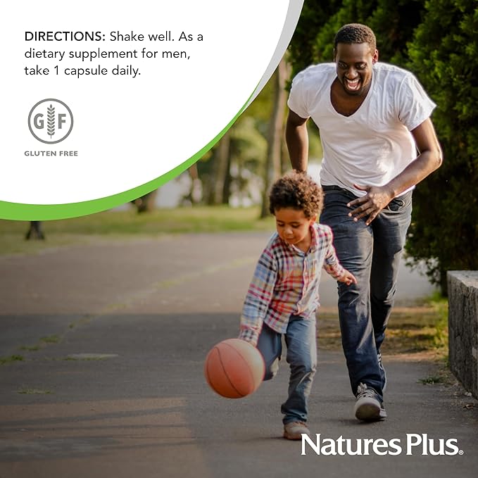 NaturesPlus GI Natural Probiotic Men - 30 Capsules - Digestive &amp Prostate Health Immune Strength - Includes Saw Palmetto - Gluten Free - 30 Servings