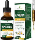 Apigenin Supplements for Sleep 7-in-1 Formula Drops w/Chamomile Extract &amp L-Theanine for Calming &amp Relaxation Support Fast Apsorption Liquid w/Valerian Root &amp Passion Flower. 2oz
