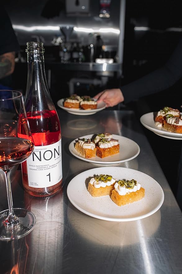 NON1 Salted Raspberry &amp Chamomile 0.0% Sparkling Non-Alcoholic Wine Alternative – Vegan Gluten-Free Zero Proof Rosé-Style