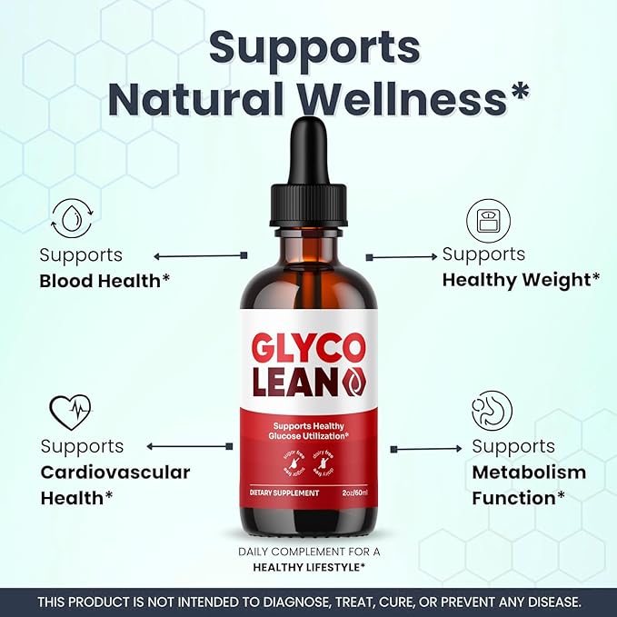 (5 Pack) Glyco Lean Drops - Official GlycoLean Advanced Liquid Supplement Drop Premium Formula - Maximum Strength All Natural Vitamins Support for Overall Health &amp Wellness 5 Bottles for 5 Month