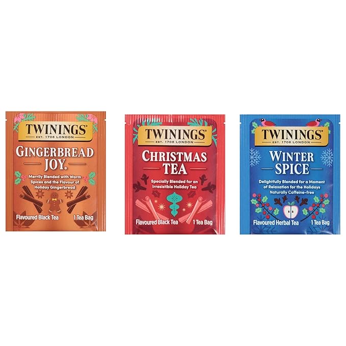 Twinings Winter Tea Collection Limited Edition Holiday Gift Box 20 Count (Pack of 3) Includes Christmas Tea Winter Spice and Gingerbread Joy Enjoy Hot or Iced 60 Teabags