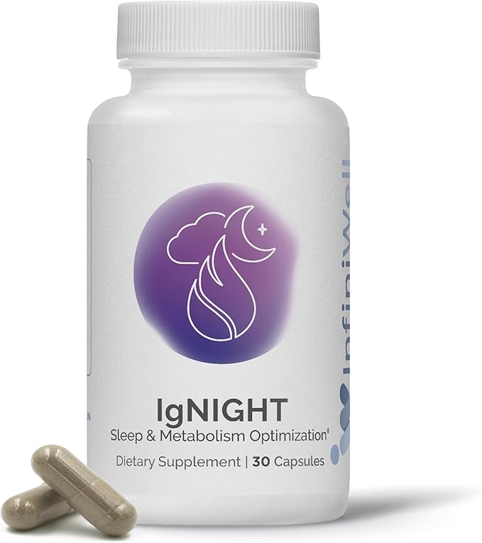 InfiniWell IgNIGHT - Valerian Root &amp Ashwagandha Sleep Aid with Grains of Paradise to Support Metabolic Health - Promote Healthy Metabolic Function While You Sleep - (30 Capsules)