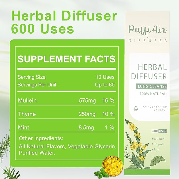 Herbal Diffuser Duo Lung Cleanse and Liver Care Diffuser Pens with Extract of Mullein and Milk Thistle 100% Natural Swap Home &amp Party Duo 600 Uses Each