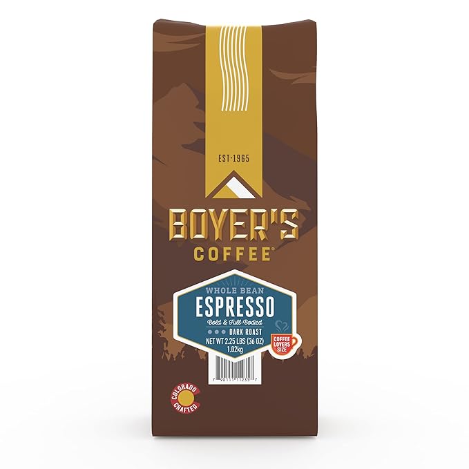 Boyer's Coffee Espresso Coffee Dark Roast Whole Bean 2.25lb Bag (1-Count)