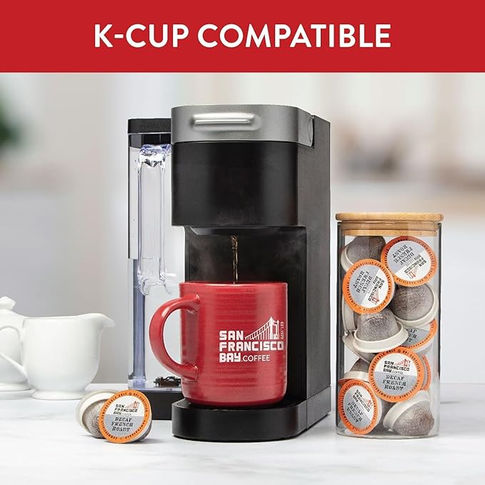 San Francisco Bay Compostable Coffee Pods - DECAF French Roast (120 Ct) K Cup Compatible including Keurig 2.0 Dark Roast Swiss Water Processed