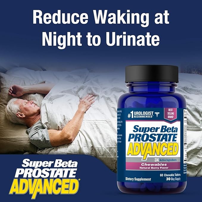 SUPER BETA PROSTATE Advanced Chewables - Prostate Support Supplement for Men's Health (120 Chews 2-Pack)
