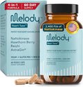 Melody Heart Tune 4-in-1 Blood Pressure Support Supplements – Nattokinase 2400 FU Reishi Mushroom &amp Hawthorn – 2 Month Supply – Dr. Formulated for Vascular Circulation &amp Flow – 60 Vegan Cap