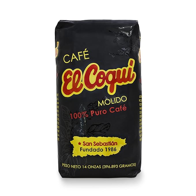 Deluxe Puerto Rican Coffee Selection | Cafe El Coqui Cafe D'Aqui and Cafe Borinquen Ground Coffee from Puerto Rico 14 Ounce (Pack of 3) - Includes El Pantry Spoon