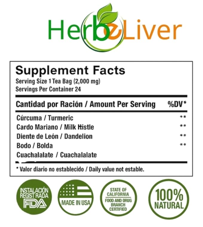 Liver Support Combo – Milk Thistle Capsules + Herbal Detox Tea (Cardo Mariano Turmeric Dandelion Boldo &amp Cuachalalate) – Natural Liver &amp Antioxidant Support – 100% Vegan Non-GMO – by Bexpe