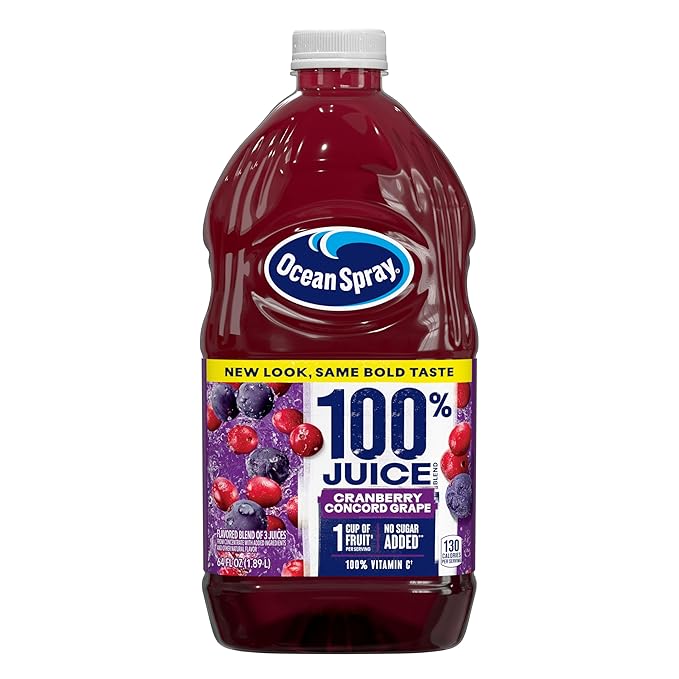 Ocean Spray® 100% Juice Cranberry Grape Juice Blend 64 Fl Oz Bottle (Pack of 8)