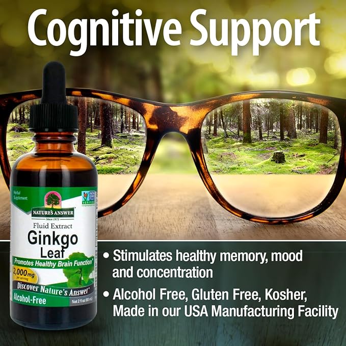 Nature's Answer Alcohol Free Ginko Leaf 2 Ounce 2 Count