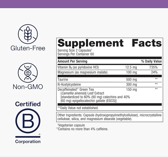 Metagenics Trancor - GABA L-Theanine Taurine NAC &amp Green Tea Extract - Supports Calmness Mood Balance Sleep &amp Focus - Non-GMO Gluten-Free Dairy-Free Vegan - cGMP Certified - 120 Capsul