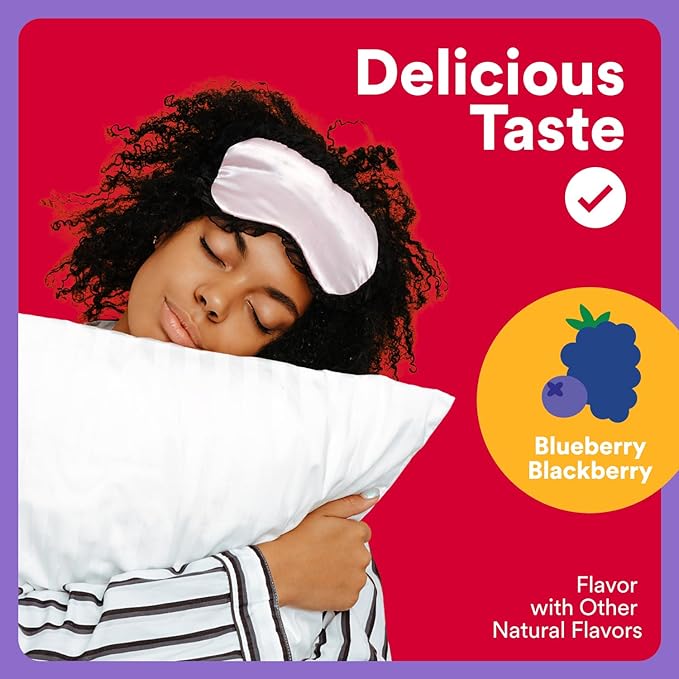 SmartyPants Adult Sleep Gummies with Melatonin: Magnesium &amp L-Theanine Drug-Free Non-Habit Forming Sleep Aid Fast-Acting Blueberry BlackBerry Flavor 60 Count